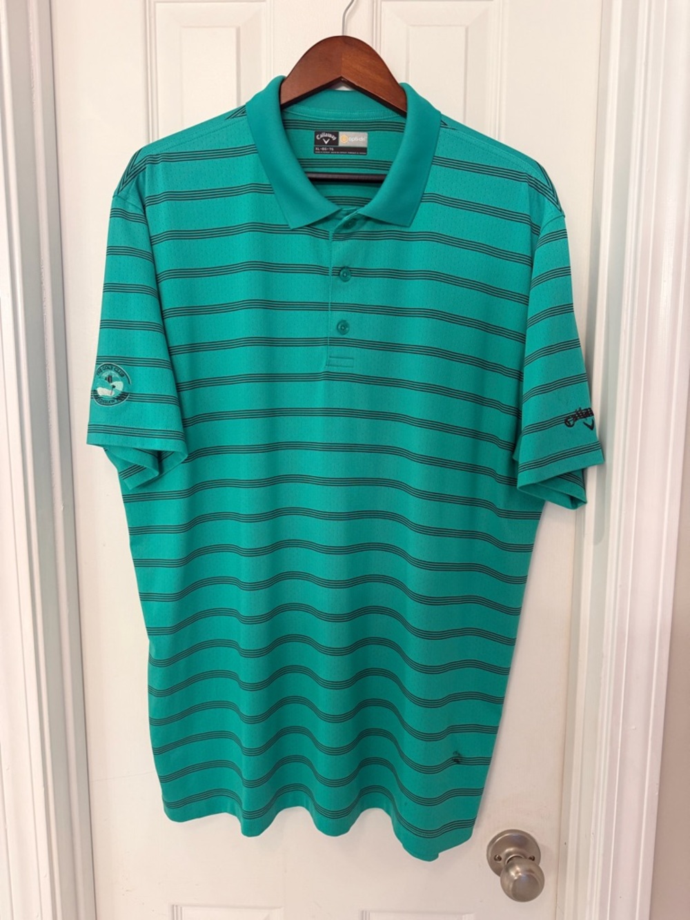 Callaway Men’s Opti-dri Green Striped Golf Polo Shirt